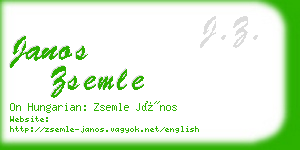 janos zsemle business card